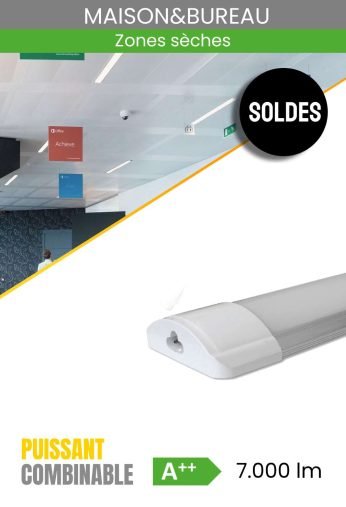Lampe polyvalente LED extra plate et performante, combinable, 1500 mm, 50 W/4000 K